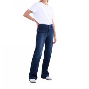 NEW SUMMUM with button details flared jeans in dark indigo